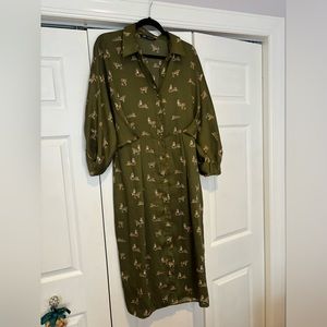 Zara green tiger dress